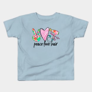 Peace Love Hair Kids T-Shirt